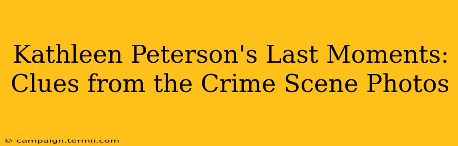 Kathleen Peterson's Last Moments: Clues from the Crime Scene Photos