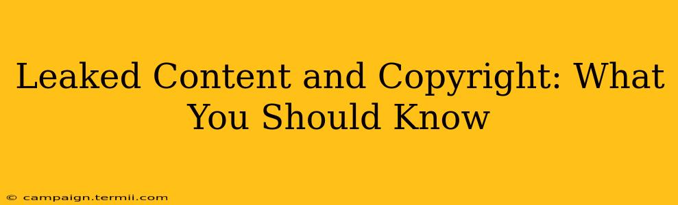 Leaked Content and Copyright: What You Should Know