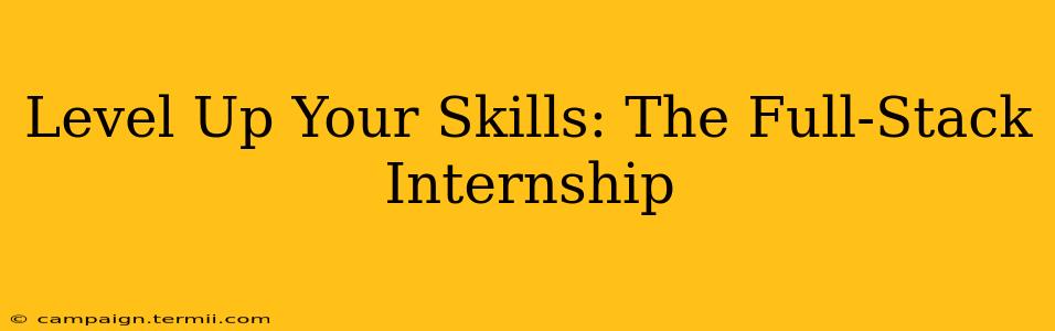 Level Up Your Skills: The Full-Stack Internship