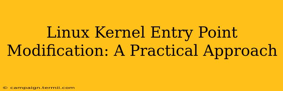 Linux Kernel Entry Point Modification: A Practical Approach