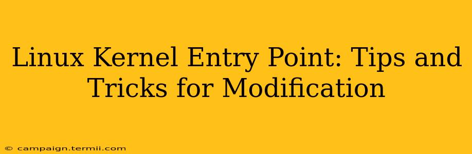 Linux Kernel Entry Point: Tips and Tricks for Modification