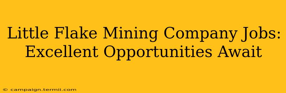 Little Flake Mining Company Jobs:  Excellent Opportunities Await