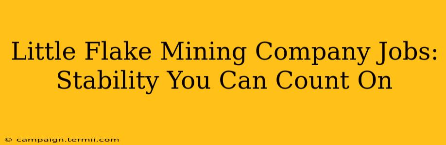 Little Flake Mining Company Jobs:  Stability You Can Count On