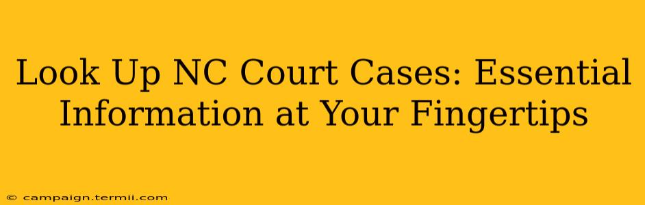 Look Up NC Court Cases: Essential Information at Your Fingertips