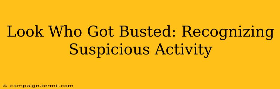 Look Who Got Busted: Recognizing Suspicious Activity