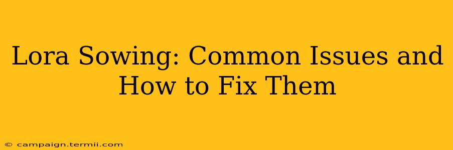 Lora Sowing: Common Issues and How to Fix Them