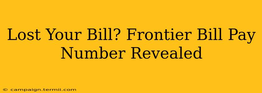 Lost Your Bill? Frontier Bill Pay Number Revealed