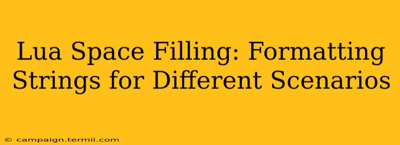 Lua Space Filling: Formatting Strings for Different Scenarios