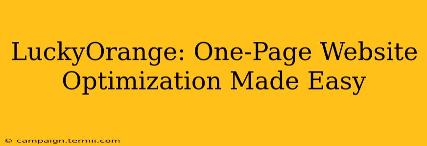 LuckyOrange: One-Page Website Optimization Made Easy