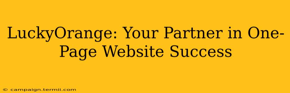 LuckyOrange: Your Partner in One-Page Website Success