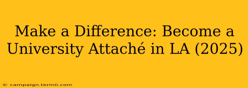 Make a Difference: Become a University Attaché in LA (2025)