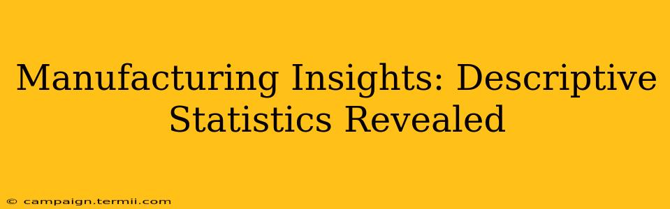 Manufacturing Insights: Descriptive Statistics Revealed