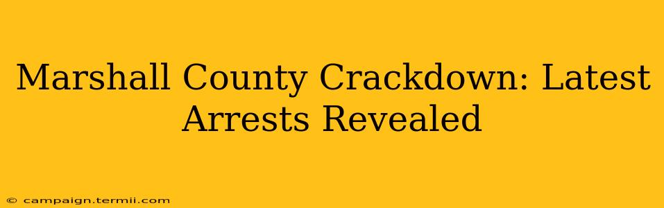 Marshall County Crackdown: Latest Arrests Revealed