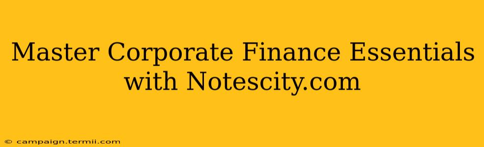 Master Corporate Finance Essentials with Notescity.com