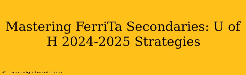 Mastering FerriTa Secondaries: U of H 2024-2025 Strategies