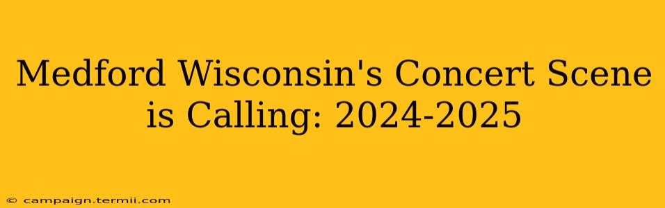 Medford Wisconsin's Concert Scene is Calling: 2024-2025