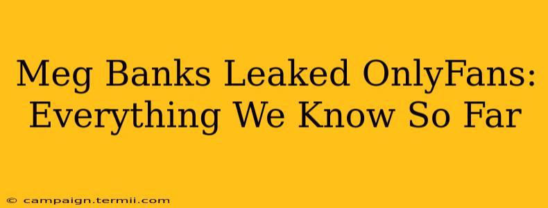 Meg Banks Leaked OnlyFans: Everything We Know So Far