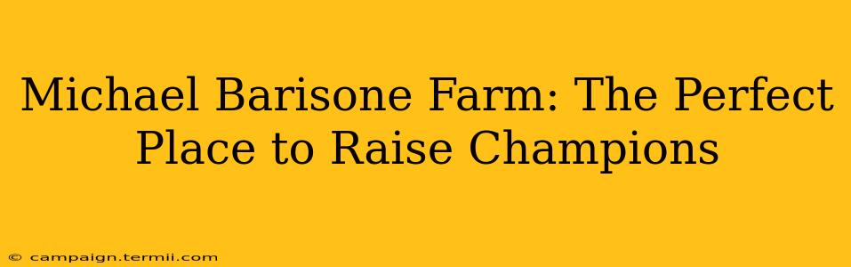 Michael Barisone Farm: The Perfect Place to Raise Champions