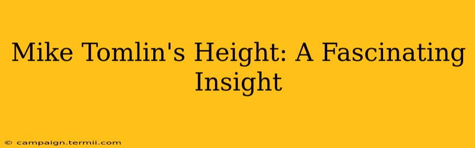 Mike Tomlin's Height: A Fascinating Insight