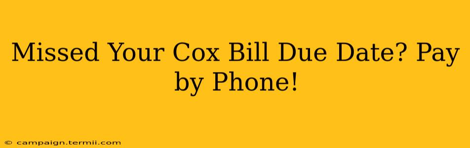 Missed Your Cox Bill Due Date? Pay by Phone!