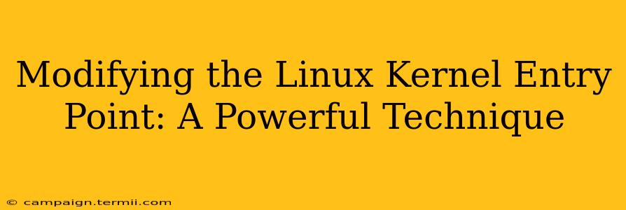 Modifying the Linux Kernel Entry Point: A Powerful Technique