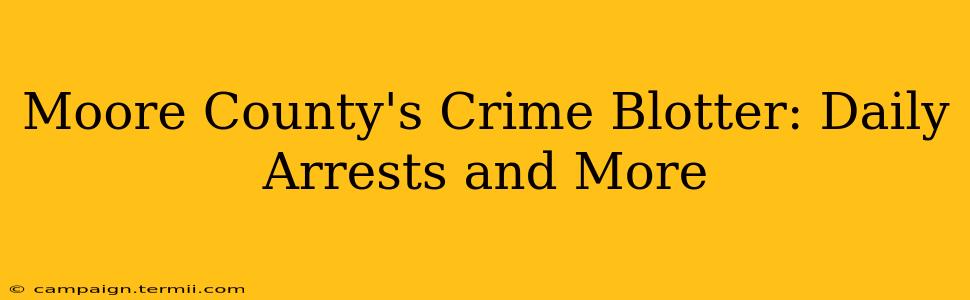 Moore County's Crime Blotter: Daily Arrests and More