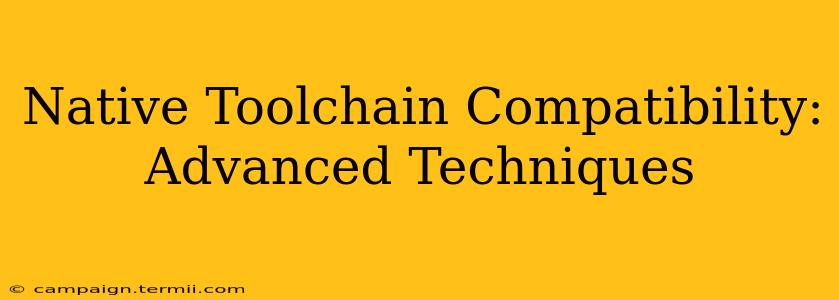 Native Toolchain Compatibility: Advanced Techniques