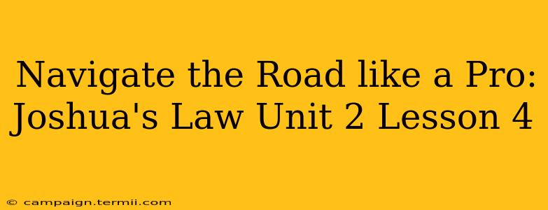 Navigate the Road like a Pro: Joshua's Law Unit 2 Lesson 4