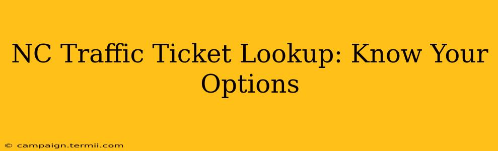 NC Traffic Ticket Lookup: Know Your Options