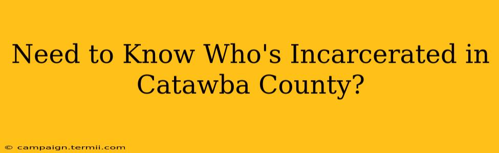 Need to Know Who's Incarcerated in Catawba County?