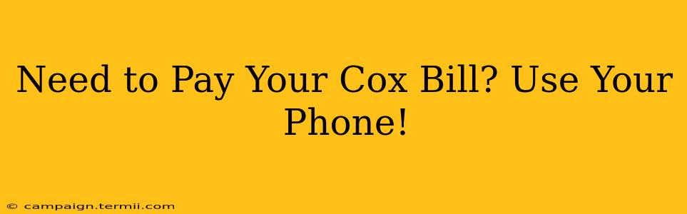 Need to Pay Your Cox Bill? Use Your Phone!