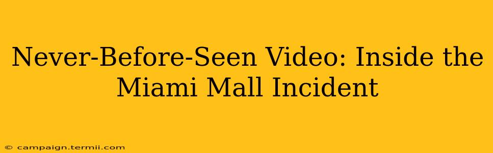 Never-Before-Seen Video: Inside the Miami Mall Incident