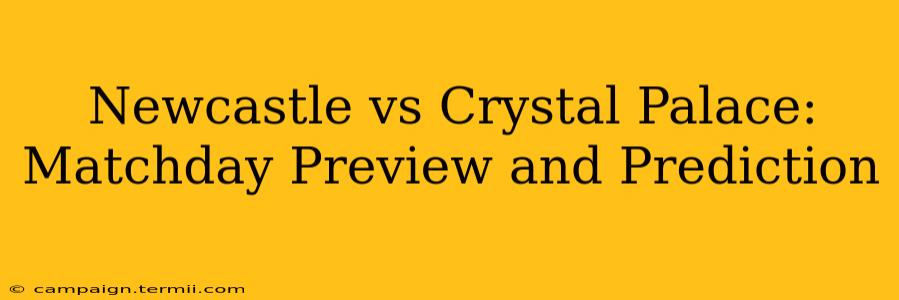 Newcastle vs Crystal Palace:  Matchday Preview and Prediction