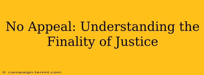 No Appeal: Understanding the Finality of Justice