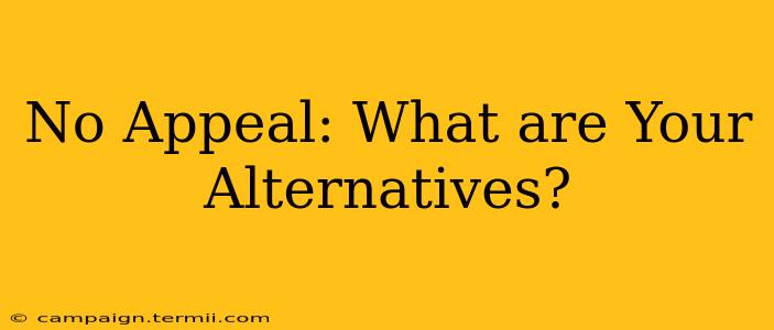 No Appeal: What are Your Alternatives?