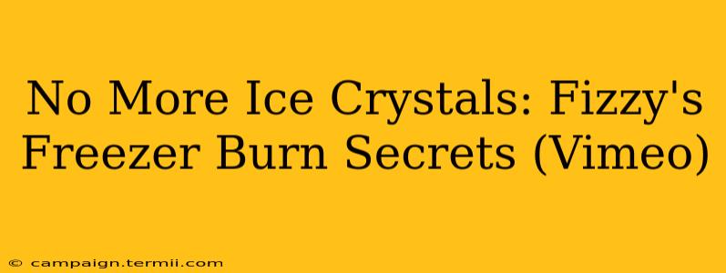 No More Ice Crystals: Fizzy's Freezer Burn Secrets (Vimeo)