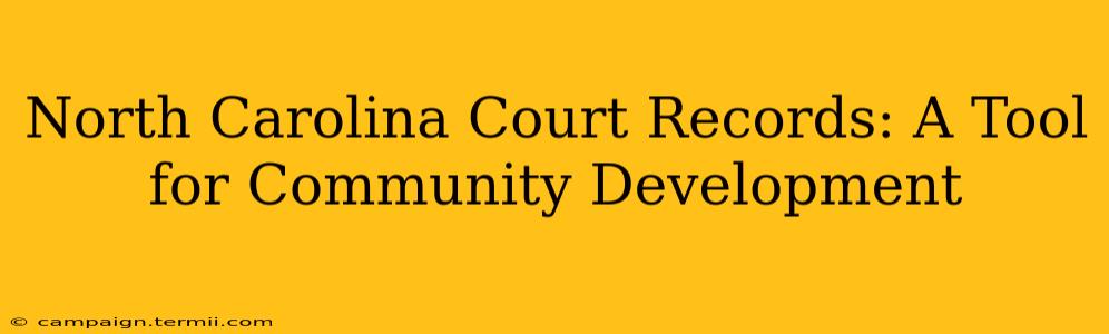 North Carolina Court Records: A Tool for Community Development