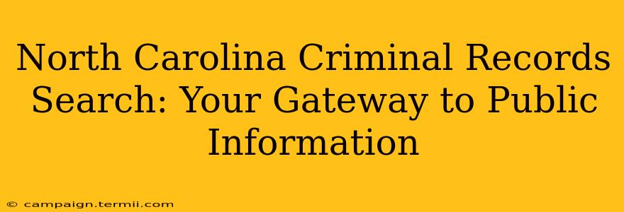 North Carolina Criminal Records Search: Your Gateway to Public Information