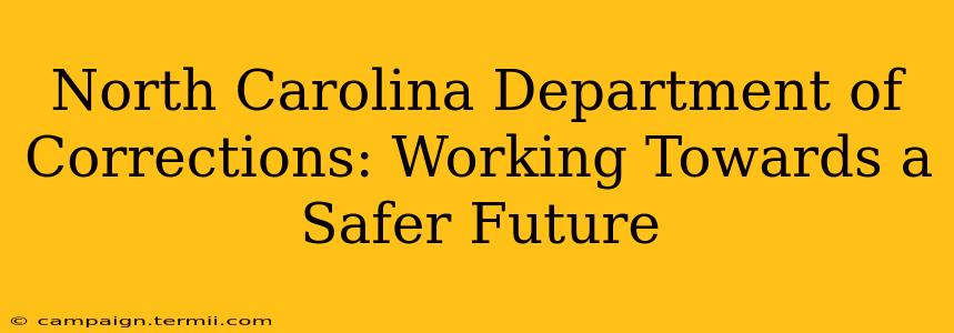 North Carolina Department of Corrections: Working Towards a Safer Future