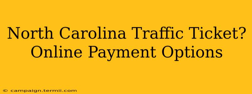 North Carolina Traffic Ticket?  Online Payment Options