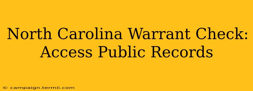 North Carolina Warrant Check: Access Public Records