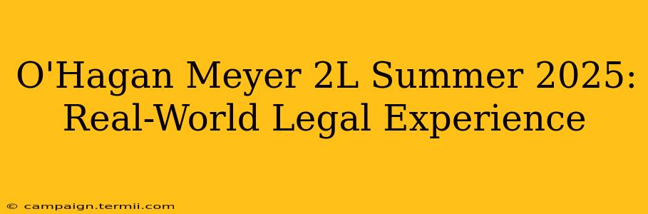 O'Hagan Meyer 2L Summer 2025:  Real-World Legal Experience