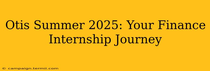 Otis Summer 2025: Your Finance Internship Journey