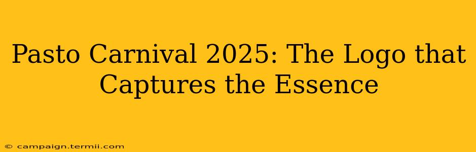 Pasto Carnival 2025: The Logo that Captures the Essence