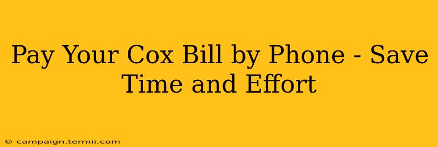 Pay Your Cox Bill by Phone - Save Time and Effort