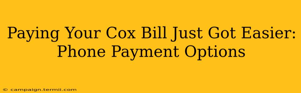 Paying Your Cox Bill Just Got Easier: Phone Payment Options