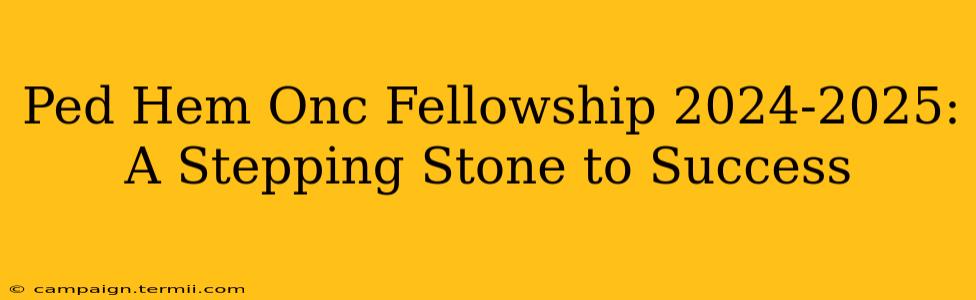 Ped Hem Onc Fellowship 2024-2025: A Stepping Stone to Success