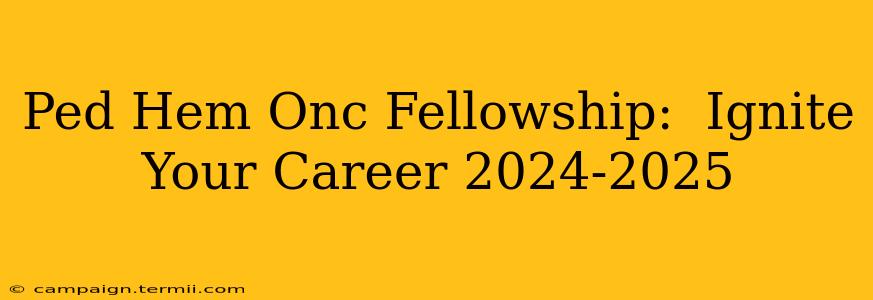 Ped Hem Onc Fellowship:  Ignite Your Career 2024-2025