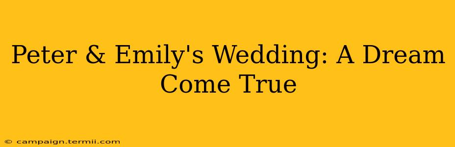 Peter & Emily's Wedding: A Dream Come True