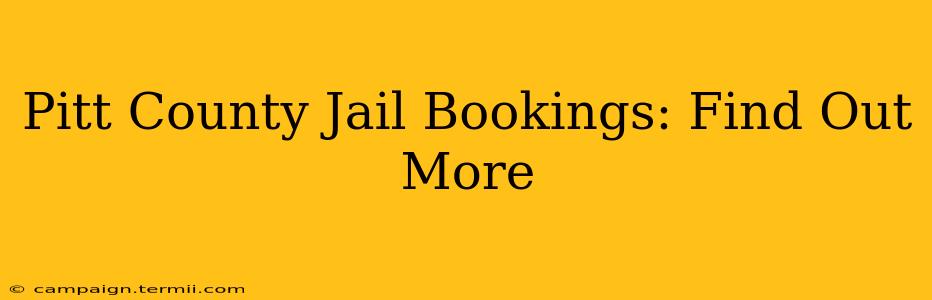 Pitt County Jail Bookings: Find Out More